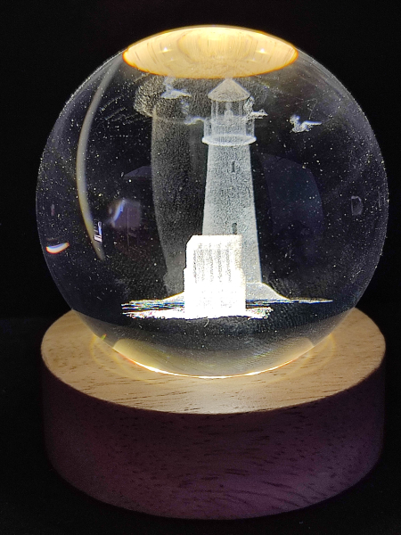 Hologrammkugel - Leuchtturm - 6cm